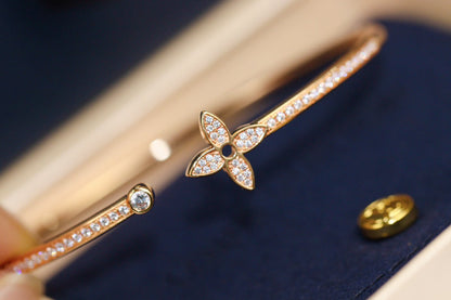 [LUXORA]IDYLLE PINK GOLD OPEN BRACELET DIAMOND PAVED