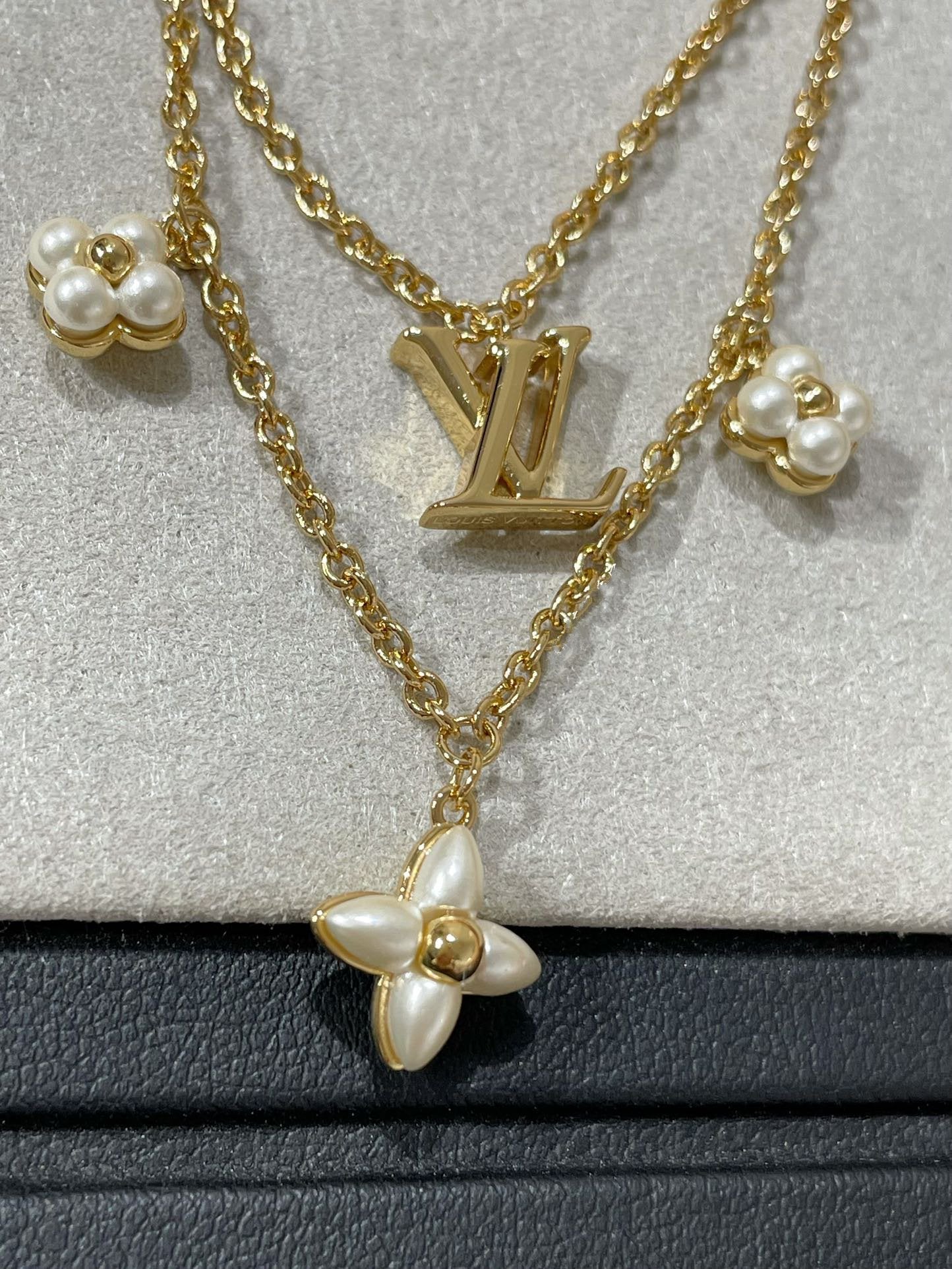 [LUXORA]FLOWERGRAM GOLD MOP DOUBLE ROW NECKLACE