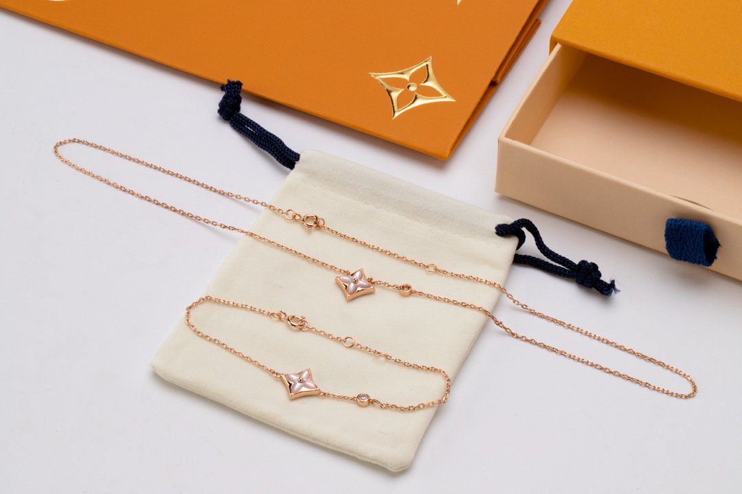 [LUXORA]STAR PINK MOP 1 DIAMOND PINK GOLD NECKLACE