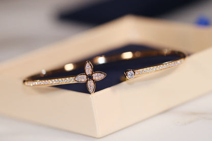 [LUXORA]IDYLLE GOLD OPEN BRACELET DIAMOND PAVED
