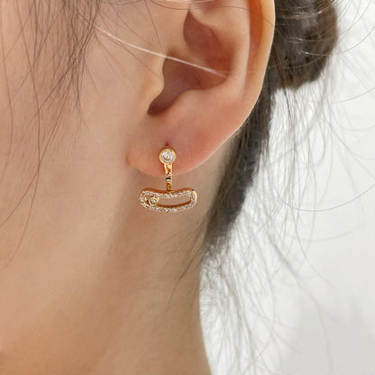 [LUXORA]MOVE UNO PINK GOLD DIAMOND EARRINGS