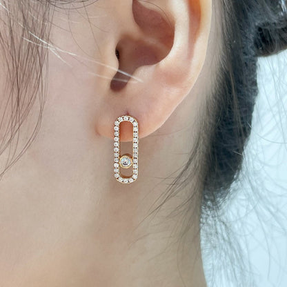[LUXORA]MOVE UNO STUD DIAMOND PAVED EARRINGS