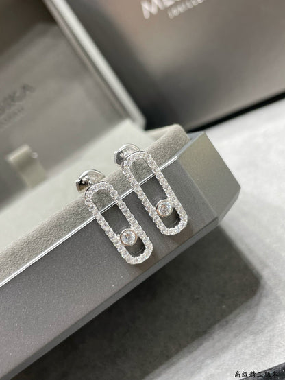 [LUXORA]MOVE UNO STUD DIAMOND PAVED EARRINGS