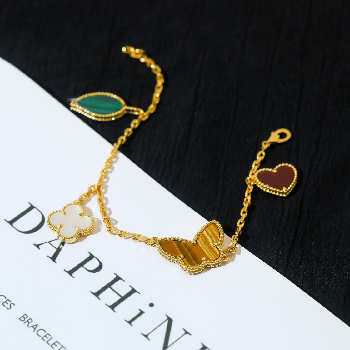 [LUXORA]LUCKY SPRING 5 MOTIF GOLD BRACELET