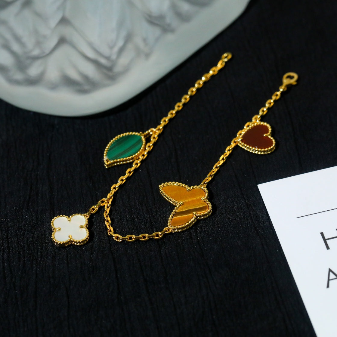 [LUXORA]LUCKY SPRING 5 MOTIF GOLD BRACELET