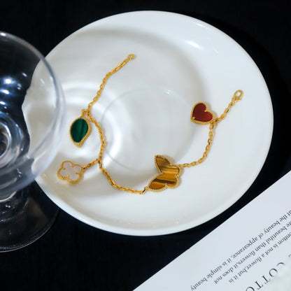 [LUXORA]LUCKY SPRING 5 MOTIF GOLD BRACELET