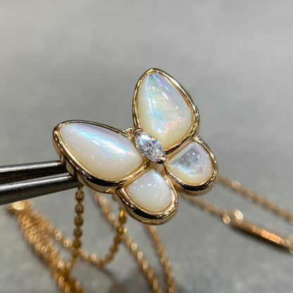 [LUXORA]BUTTERFLY MOP DIAMOND NECKLACE