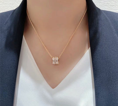 [LUXORA]BEE LOVE DIAMOND PAVED 3 ROW NECKLACE