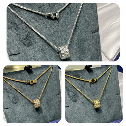 [LUXORA]BEE LOVE DIAMOND PAVED 3 ROW NECKLACE