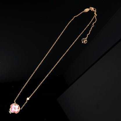 [LUXORA]COLOR BLOSSOM PINK MOP SUN GOLD NECKLACE
