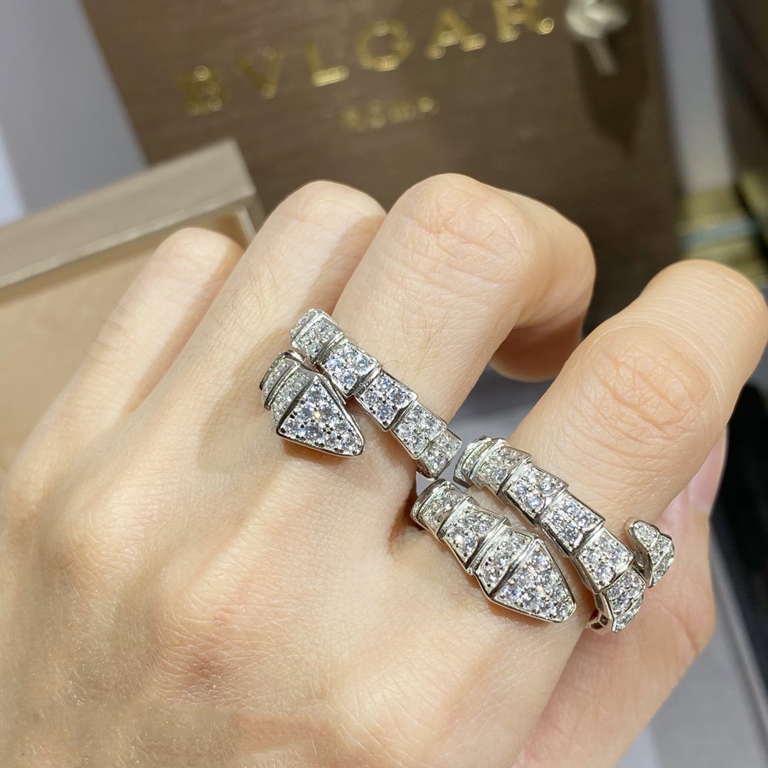 [LUXORA]SERPENTI RING SILVER DIAMOND PAVED