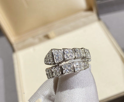[LUXORA]SERPENTI RING SILVER DIAMOND PAVED