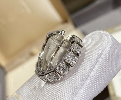 [LUXORA]SERPENTI RING SILVER DIAMOND PAVED