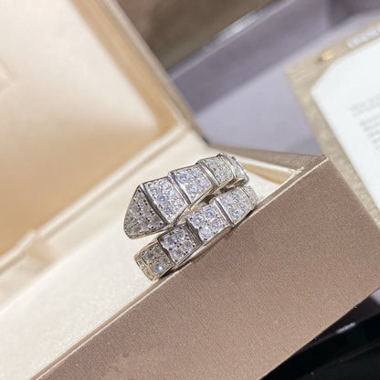 [LUXORA]SERPENTI RING SILVER DIAMOND PAVED