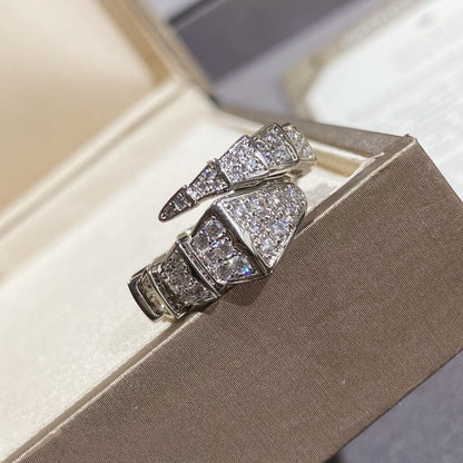 [LUXORA]SERPENTI LARGE RING SILVER DIAMOND PAVED