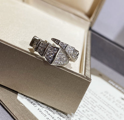 [LUXORA]SERPENTI LARGE RING SILVER DIAMOND PAVED