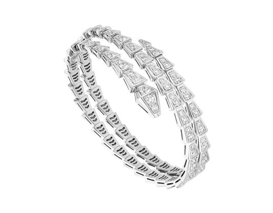 [LUXORA]SERPENTI BRACELET SILVER DIAMOND DOUBLE ROW