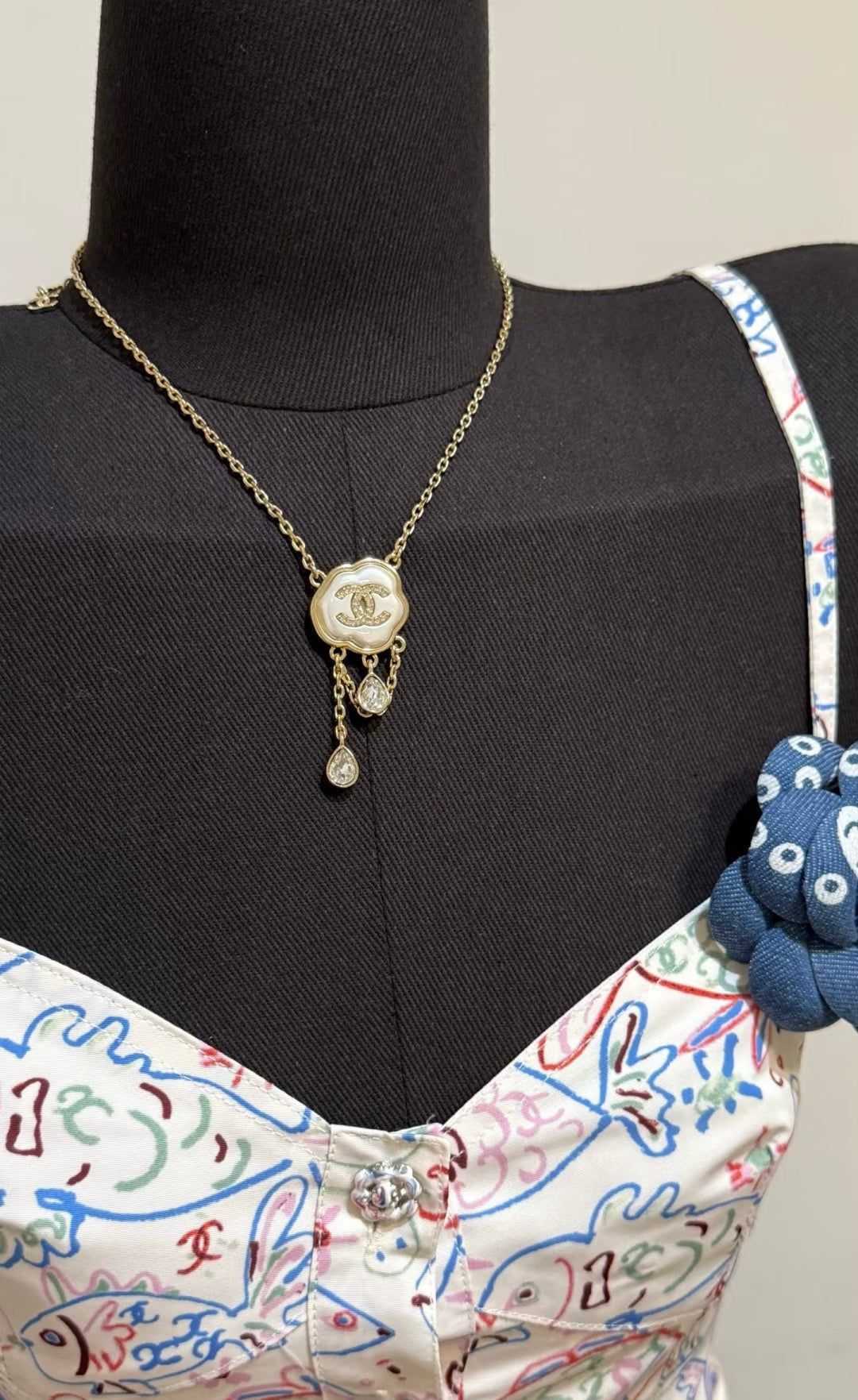 [LUXORA]Cloud Pearl Mother-of-Pearl Diamond Chain Pendant Necklace
