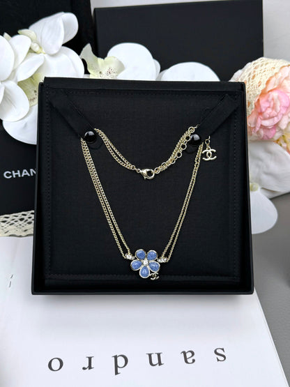 [LUXORA]New Blue Floral Double-Layer Necklace