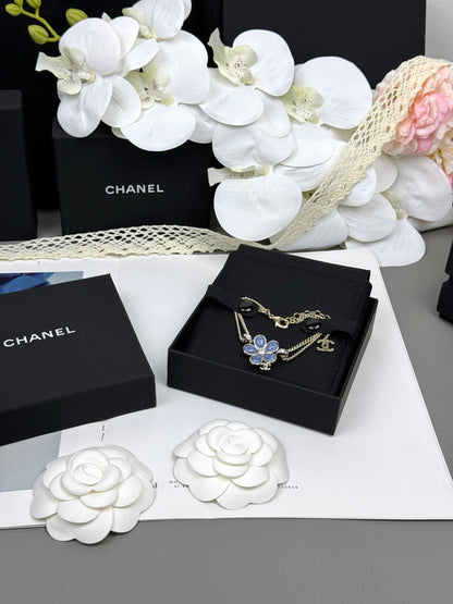 [LUXORA]VOLTE New Blue Floral Double-Layer Bracelet
