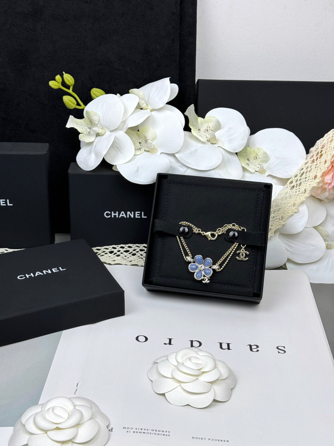 [LUXORA]VOLTE New Blue Floral Double-Layer Bracelet