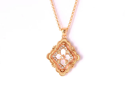 [LUXORA] B.C.L ENAMEL ROTATING SINGLE-DIAMOND NECKLACE（Various colors）