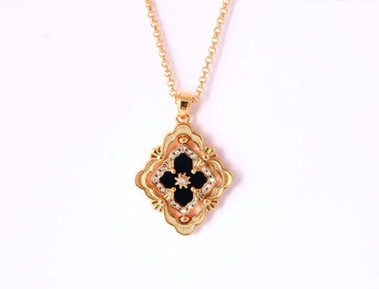 [LUXORA] B.C.L ENAMEL ROTATING SINGLE-DIAMOND NECKLACE（Various colors）