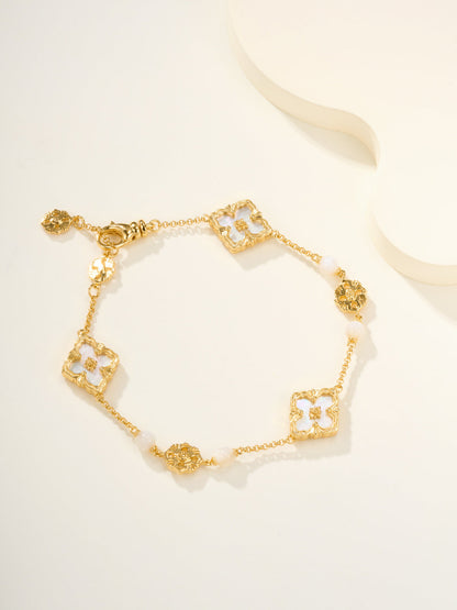 [LUXORA]B.C.L ENAMELED Three-Flower Bracelet（Trumpet)
