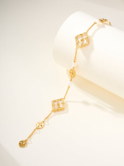 [LUXORA]B.C.L ENAMELED Three-Flower Bracelet（Trumpet)
