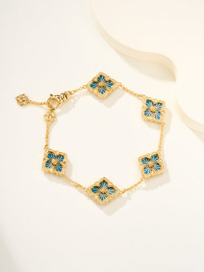 [LUXORA]B.C.L ENAMELED Five-Flower Bracelet（Various Colors)