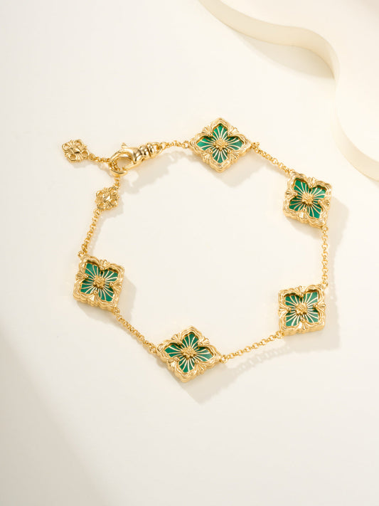 [LUXORA]B.C.L ENAMELED Five-Flower Bracelet（Various Colors)