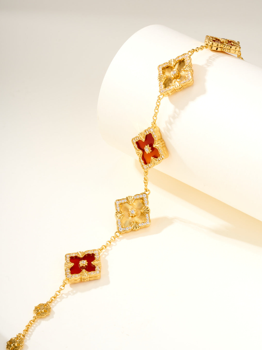 [LUXORA]B.C.L ENAMELED Five-Flower Bracelet（Various Colors) BIG SIZE