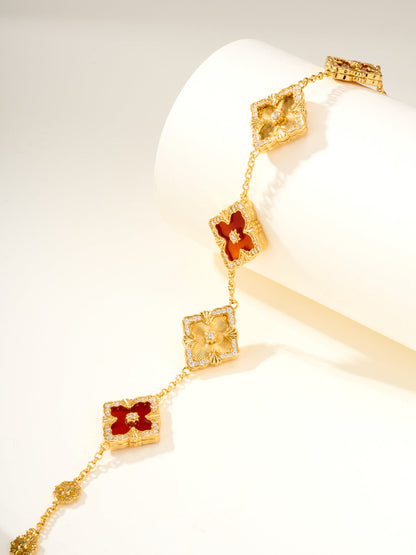 [LUXORA]B.C.L ENAMELED Five-Flower Bracelet（Various Colors) BIG SIZE