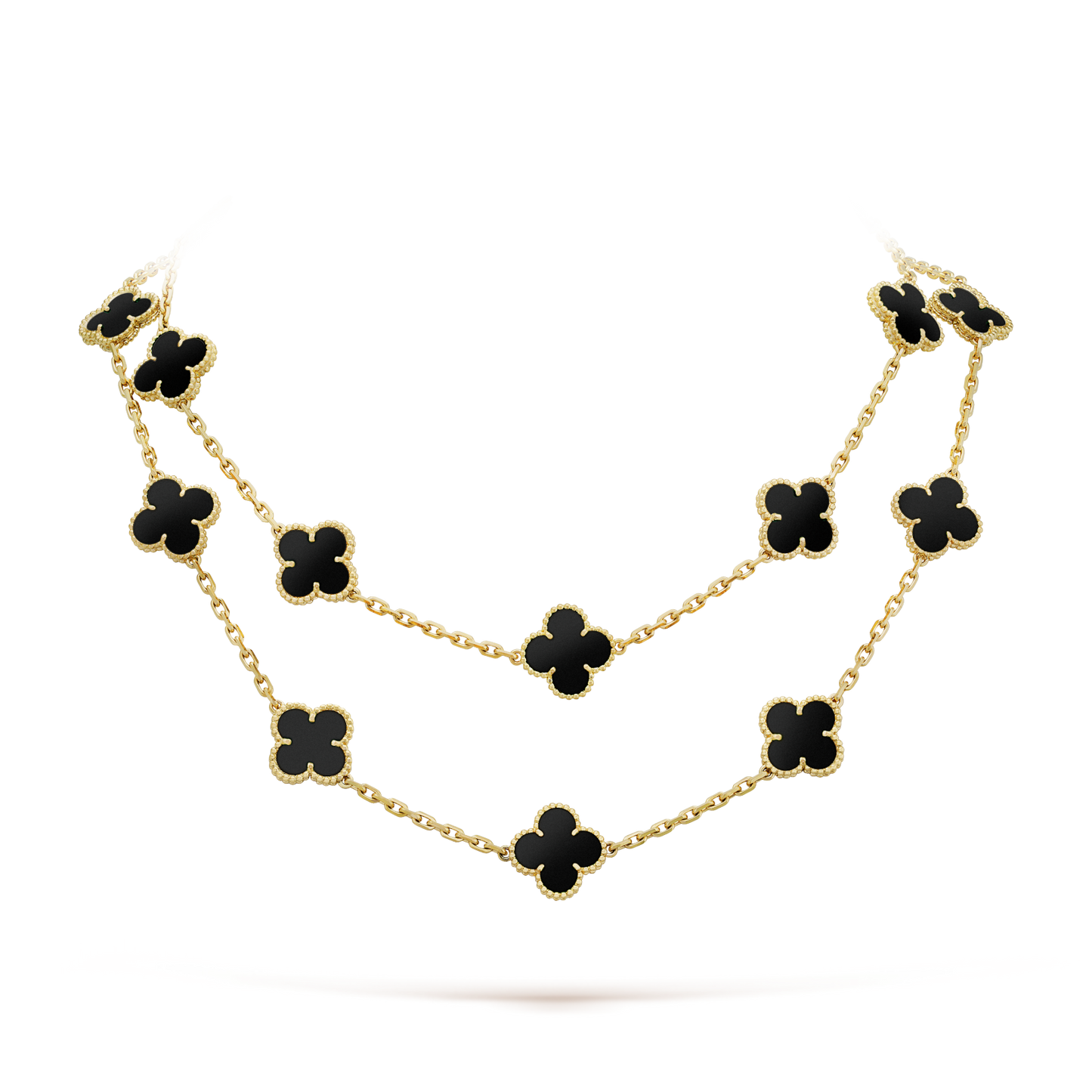 [LUXORA]CLOVER 20 MOTIFS ONYX NECKLACE