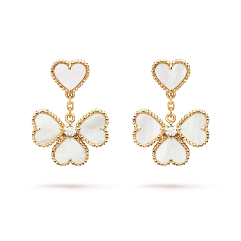[LUXORA]CLOVER SWEET WHITE MOP EARRINGS