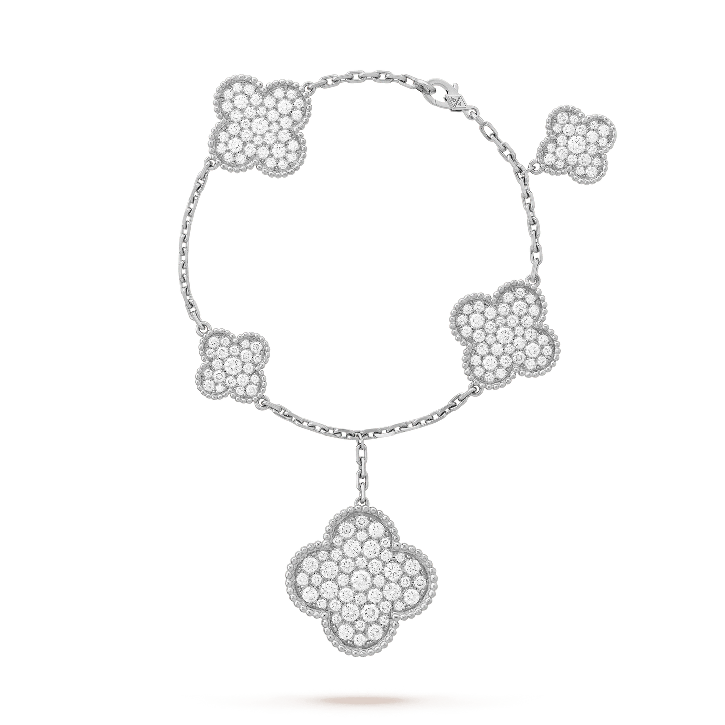[LUXORA]CLOVER 6 MOTIFS SILVER DIAMOND BRACELET