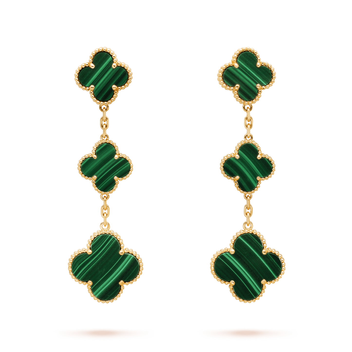 [LUXORA]CLOVER MALACHITE 3 MOTIFS GOLD