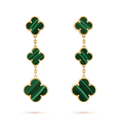 [LUXORA]CLOVER MALACHITE 3 MOTIFS GOLD