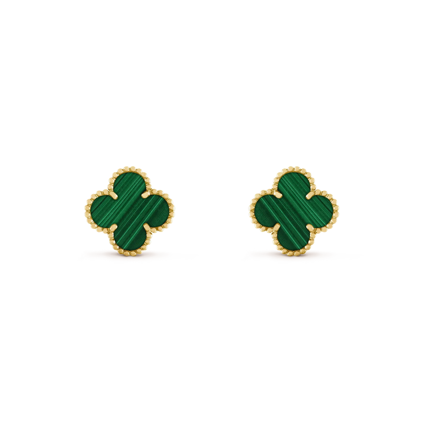[LUXORA]CLOVER MEDIUM 1 MOTIFS MALACHITE  EARRINGS