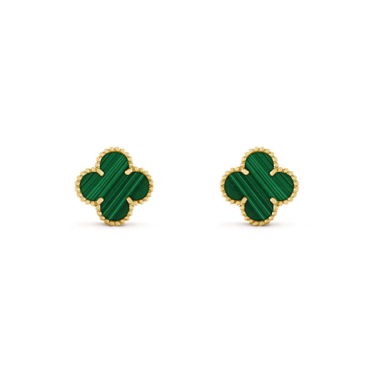 [LUXORA]CLOVER MEDIUM 1 MOTIFS MALACHITE  EARRINGS