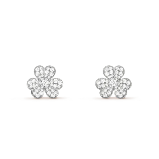 [LUXORA]CLOVER COMOS DIAMOND EARRINGS SILVER