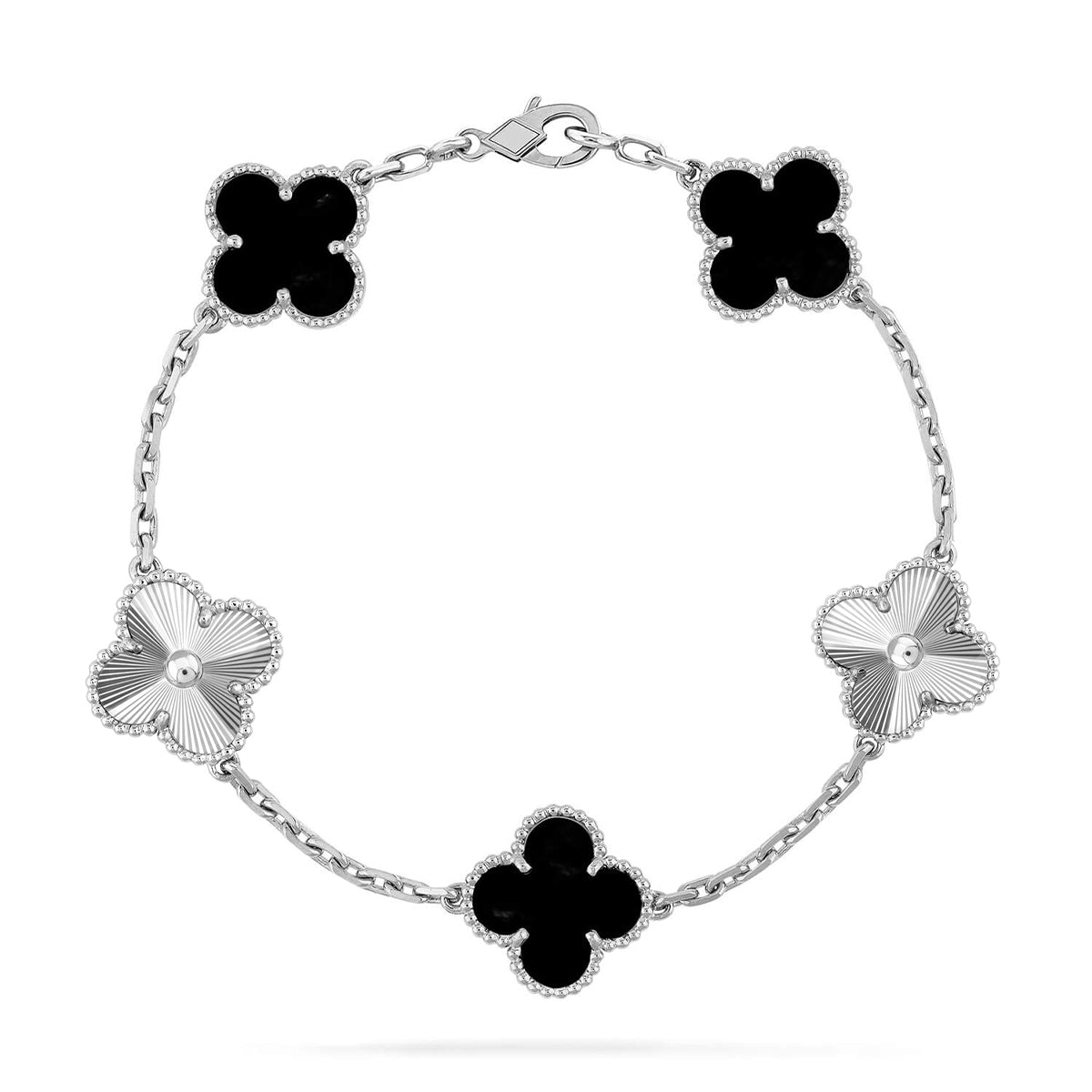 [LUXORA] CLOVER 5 MOTIF ONYXS BRACELET COLLECTION