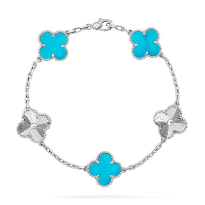 [LUXORA] CLOVER 5 MOTIF TURQUOISE BRACELET COLLECTION
