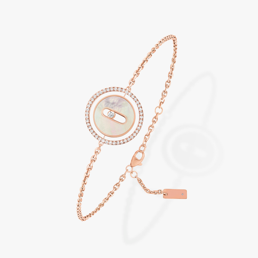 [LUXORA]Demo MOVE WHITE MOTHER OF PEARL PINK GOLD DIAMOND BRACELET