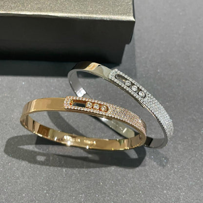 [LUXORA]Move Noa Rose Gold Pavé Diamond Bangle Bracelet