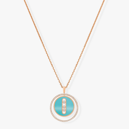 [LUXORA]Demo MOVE 3 DIAMONDS TURQUOISE PINK GOLD DIAMOND NECKLACE