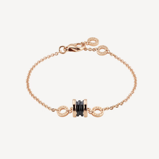 [LUXORA]ZERO 1 SOFT PINK GOLD AND BLACK CERAMIC BRACELET