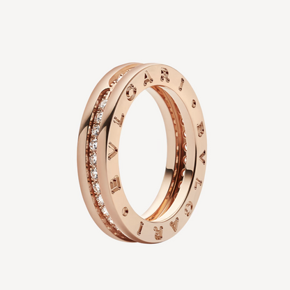 [LUXORA]ZERO 1 ONE-BAND PAVED DIAMONDS ON THE SPIRAL RING