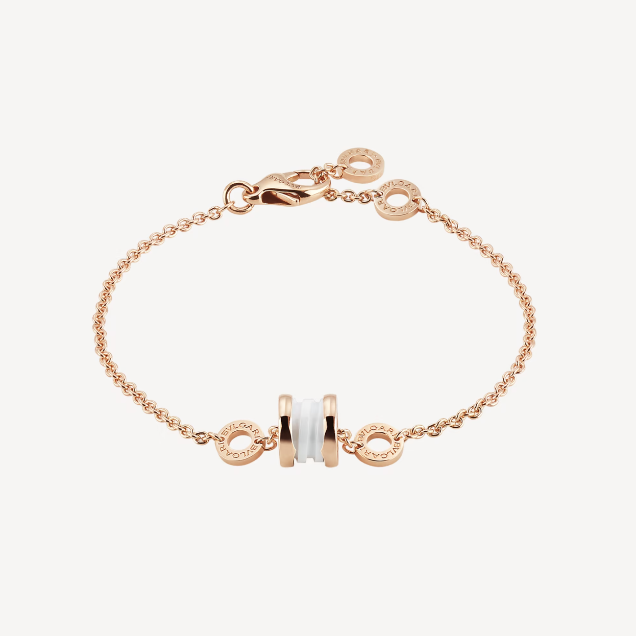 [LUXORA]ZERO 1 SOFT PINK GOLD AND WHITE CERAMIC BRACELET