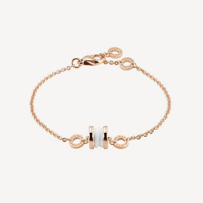 [LUXORA]ZERO 1 SOFT PINK GOLD AND WHITE CERAMIC BRACELET